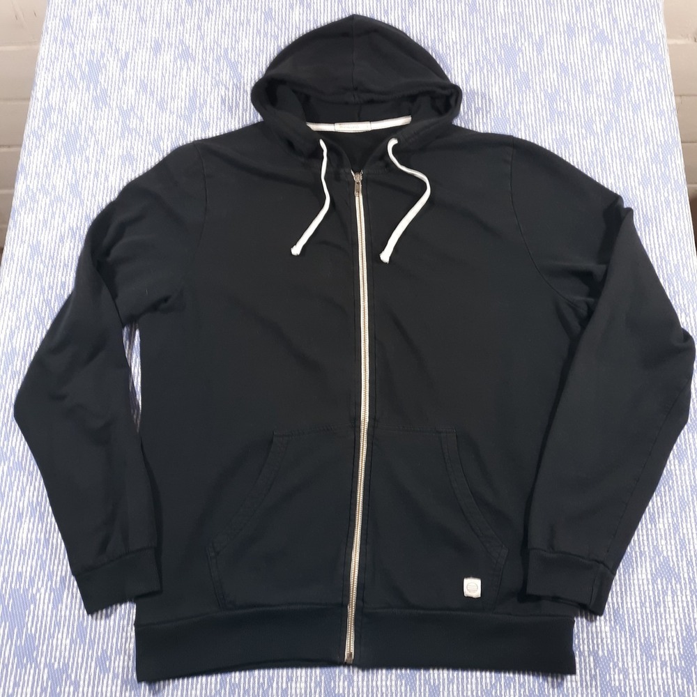 Marine Layer Jacket Mens Large Full Zip Hoodie Black Modal Blend 13762